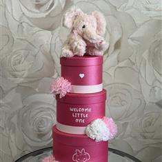 Pink Elephant Nappy Gift Set 