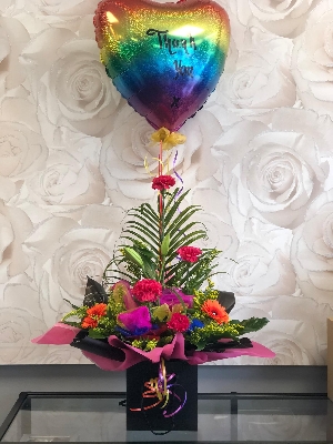 Rainbow sorbet and balloon