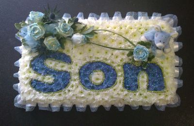 Son blue and white