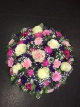 Florists Choice Pink, Cream and Purple Posy Pad