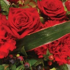 Rose and Carnation red and green wreath
